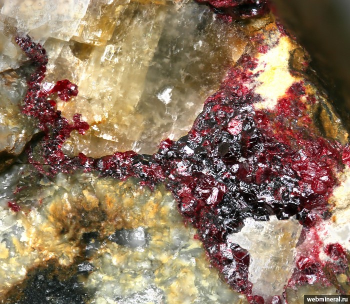 Фотография минерала Киноварь, Барит. Чуйское (Hg) месторождение.